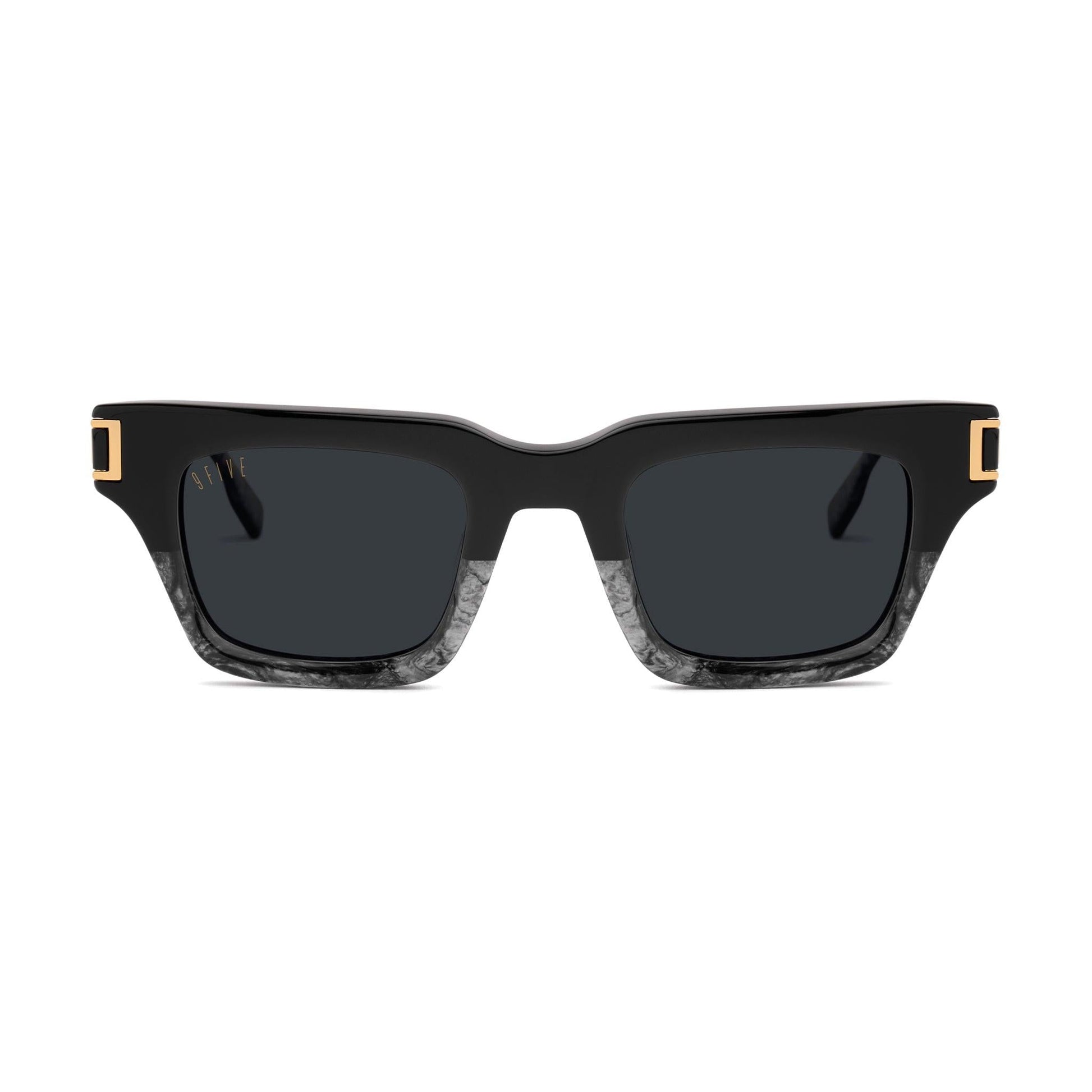 9FIVE Avenue Black Marble & 24K Gold Sunglasses