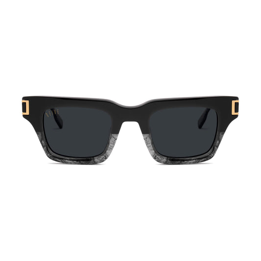 9FIVE Avenue Black Marble & 24K Gold Sunglasses