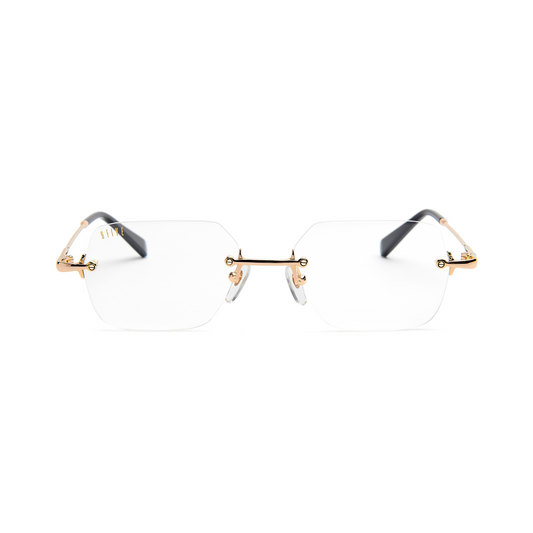9five Clarity Black and Gold Clear Lens Glasses