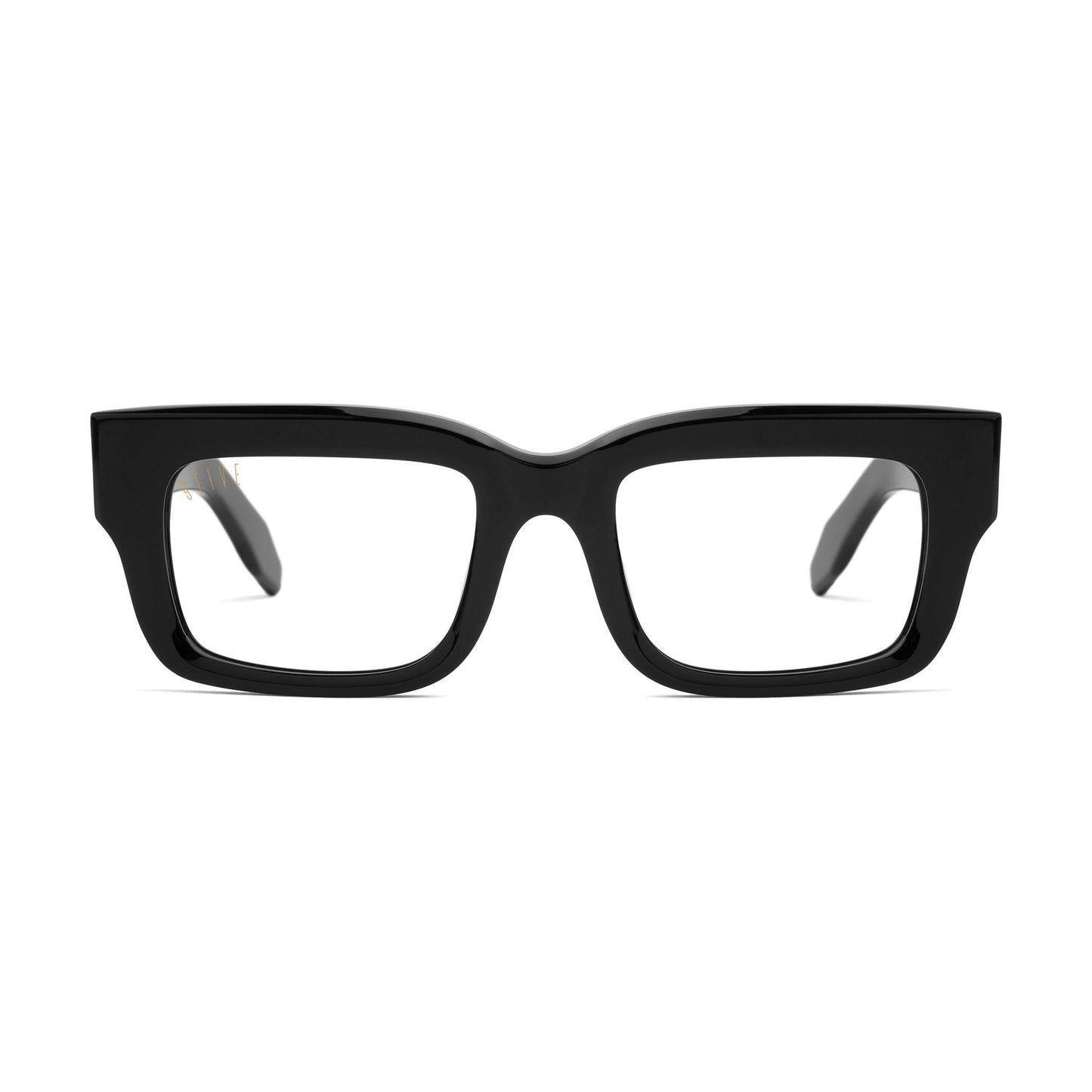 9FIVE Apex Black & 24K Gold Clear Lens Glasses