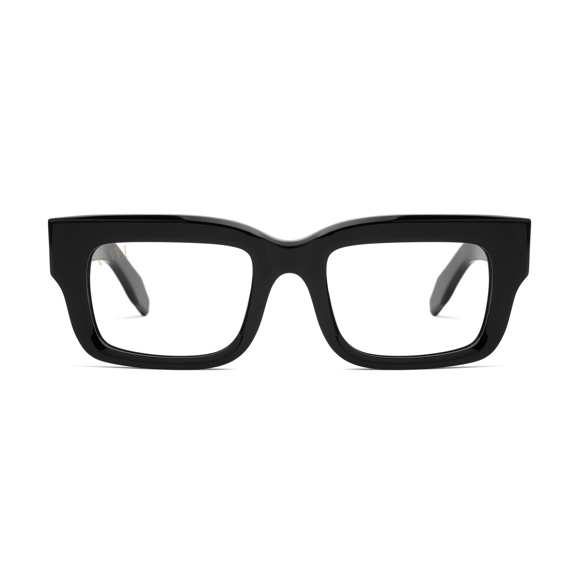 9FIVE Apex Black & 24K Gold Clear Lens Glasses