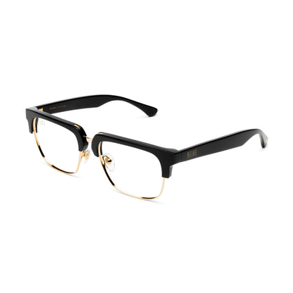 9FIVE Belmont Black & 24K Gold Clear Lens Glasses
