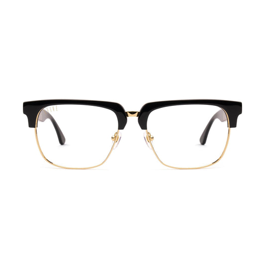 9FIVE Belmont Gold Marble & 24K Gold Clear Lens Glasses