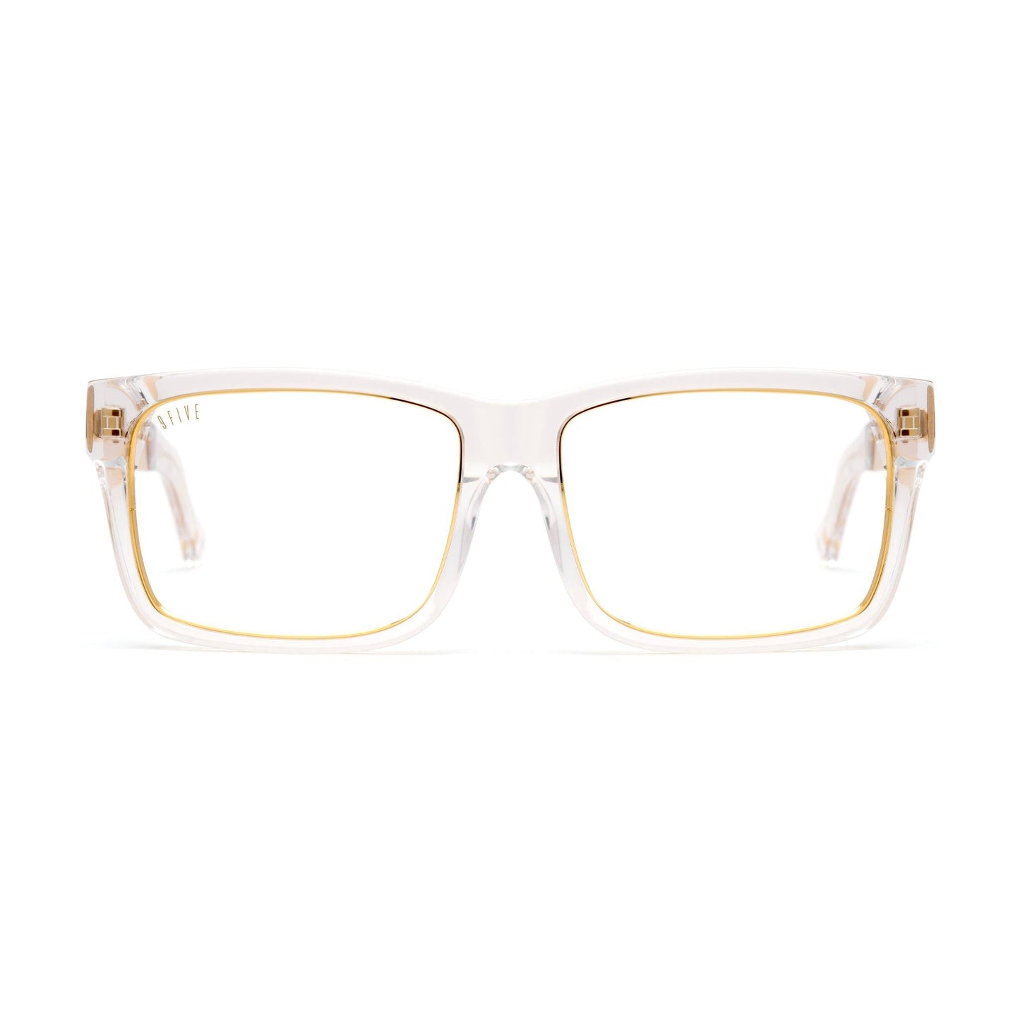 9FIVE Caps LX Crystal & 24K Gold Clear Lens Glasses