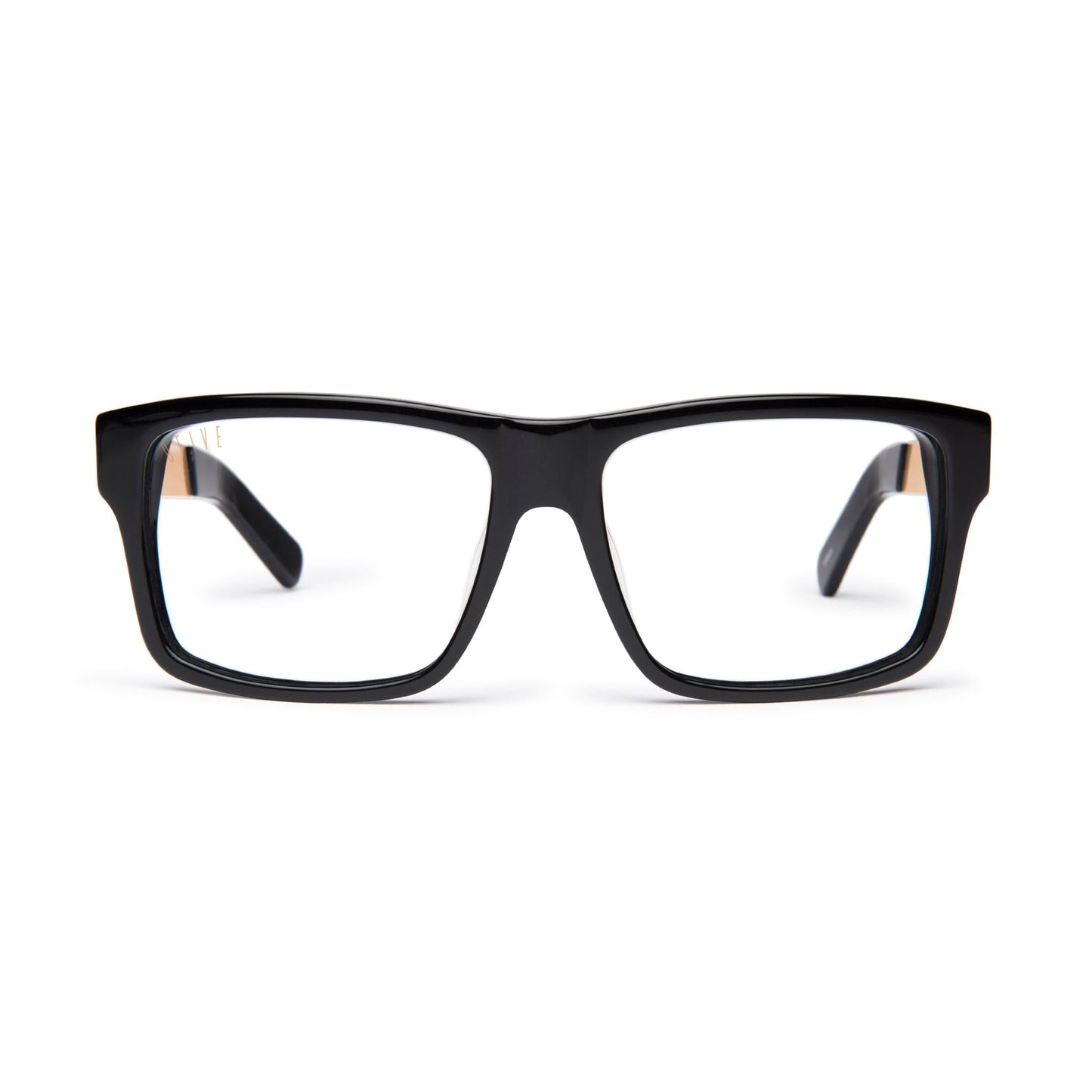 9FIVE Caps LX Black & 24K Gold Clear Lens Glasses