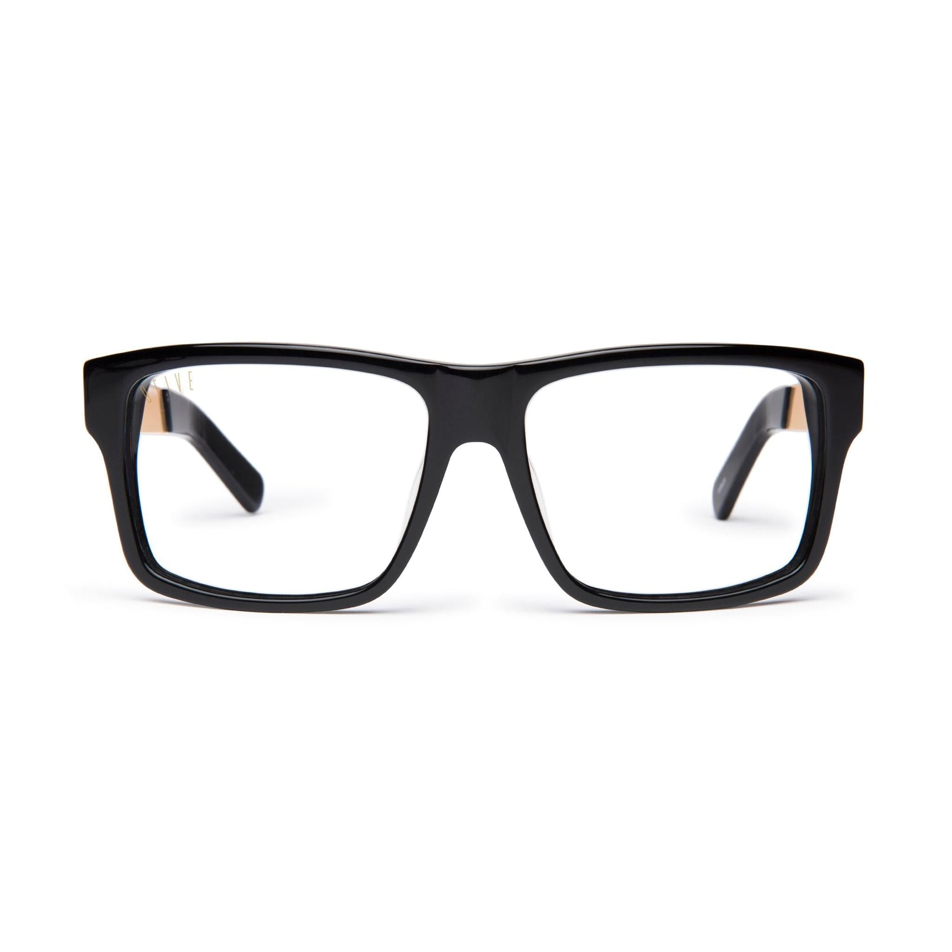 9FIVE Caps LX Black & 24K Gold Clear Lens Glasses