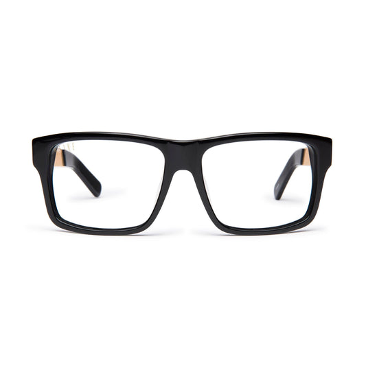 9FIVE Caps LX Black & 24K Gold Clear Lens Glasses