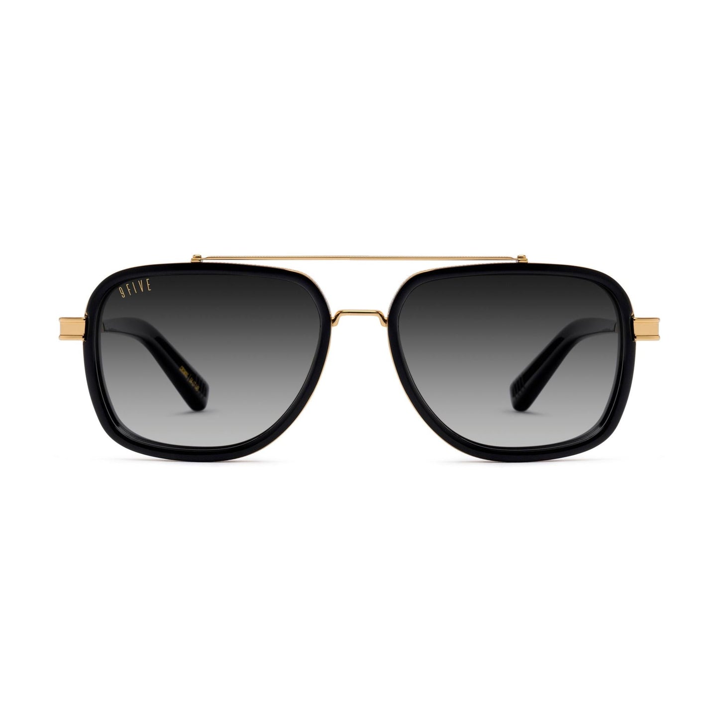 9FIVE Crowns Black & 24K Gold - Gradient Sunglasses