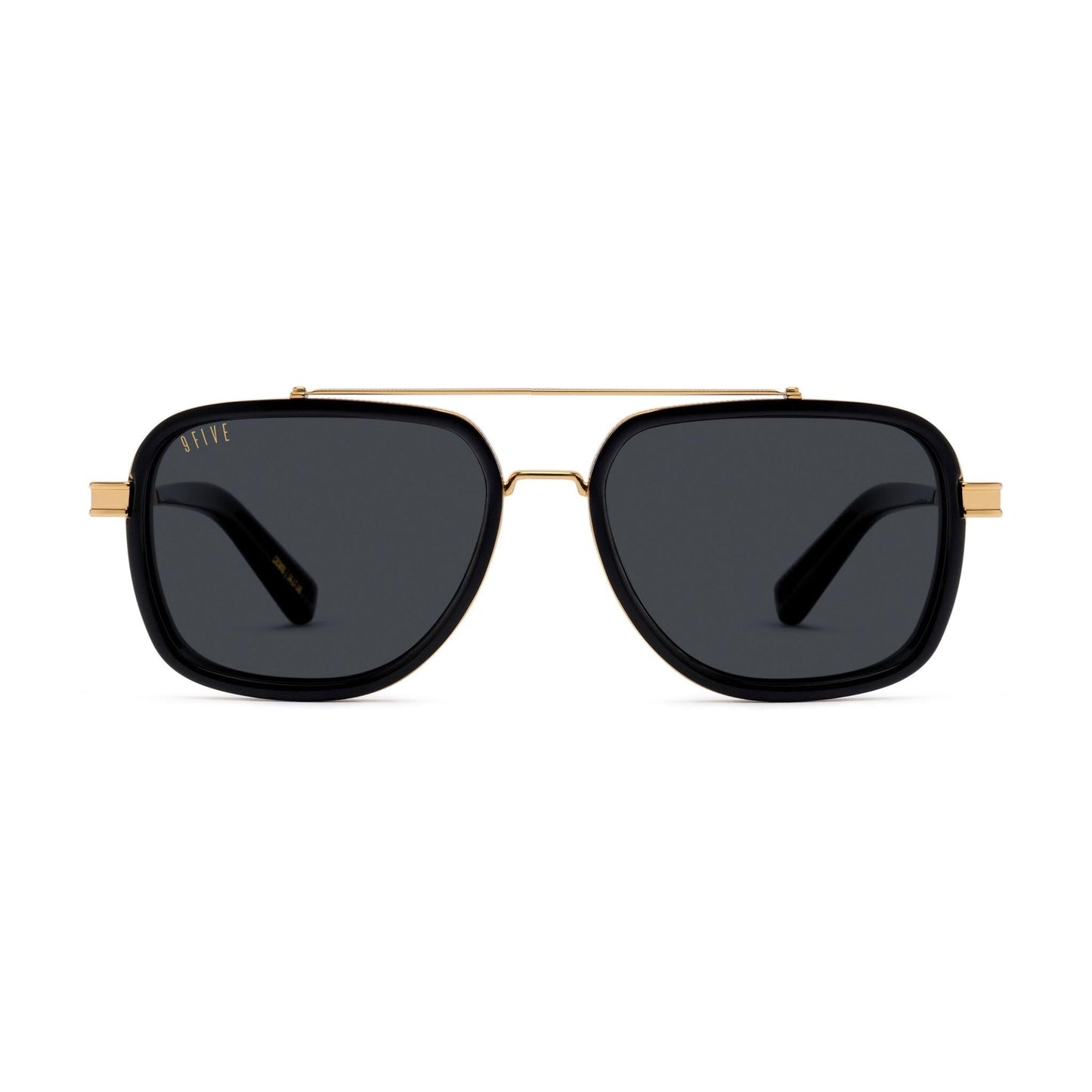 9FIVE Crowns Black & 24K Gold Sunglasses