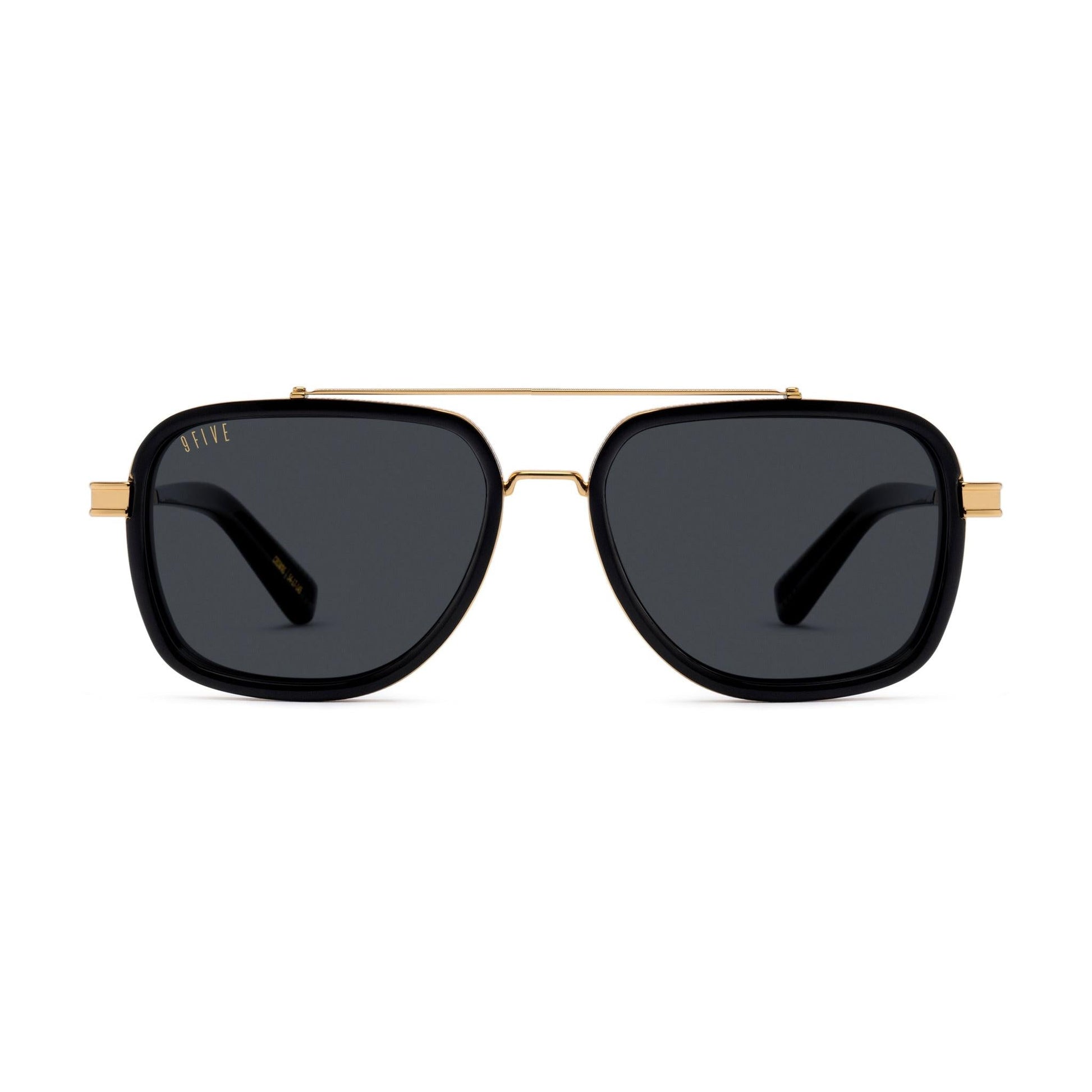 9FIVE Crowns Black & 24K Gold Sunglasses