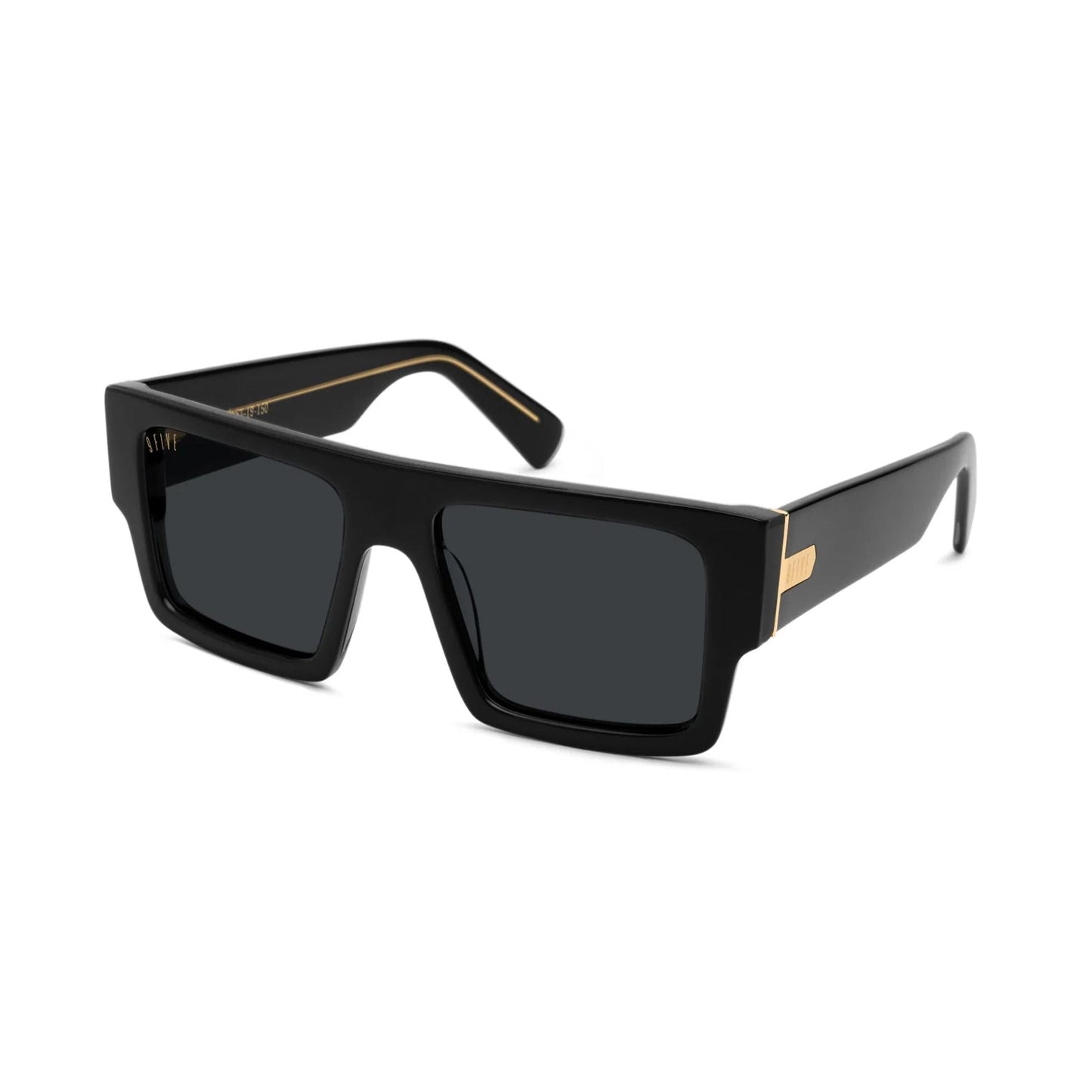 9FIVE Diego Black & 24K Gold Sunglasses