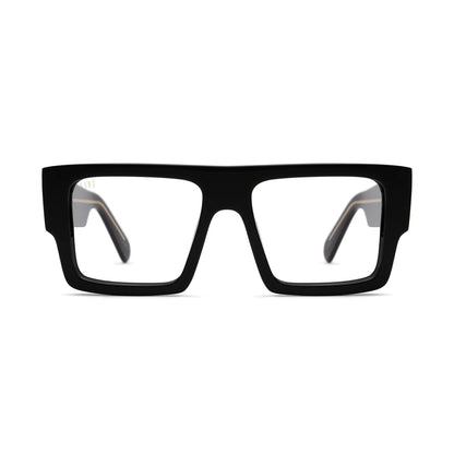 9FIVE Diego Black & 24K Gold Clear Lens Glasses