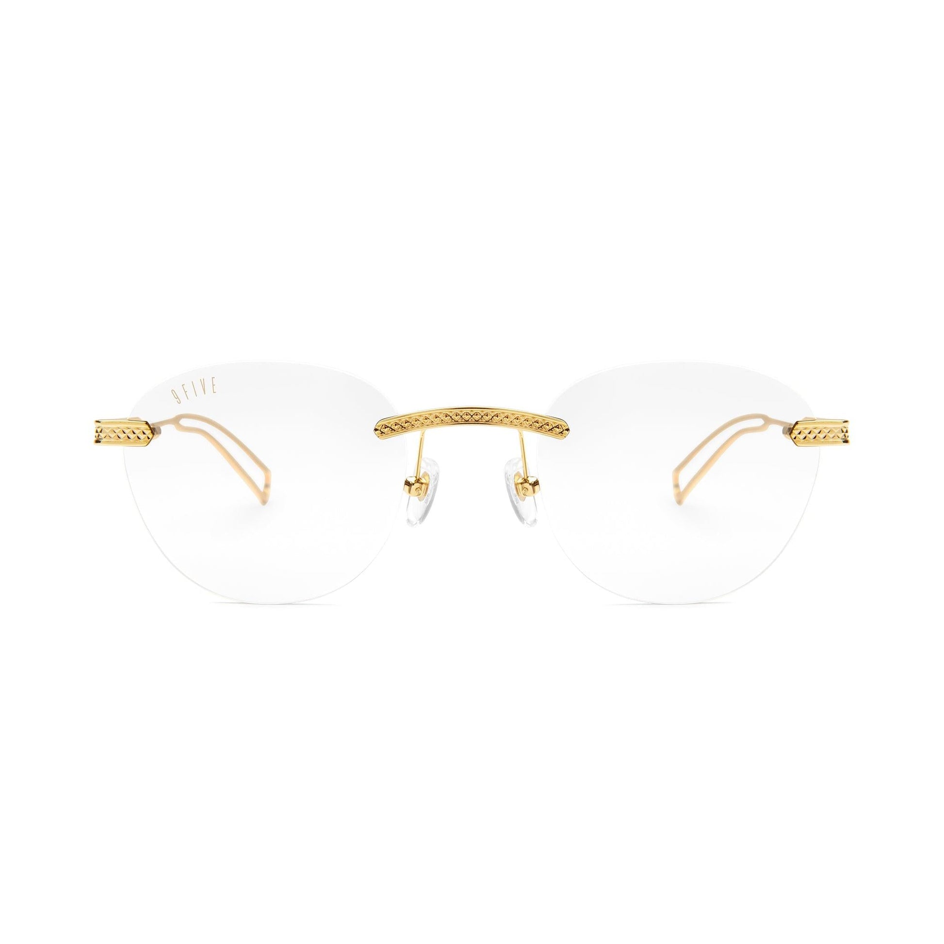 9FIVE Dime Lite 24k Gold Clear Lens Glasses
