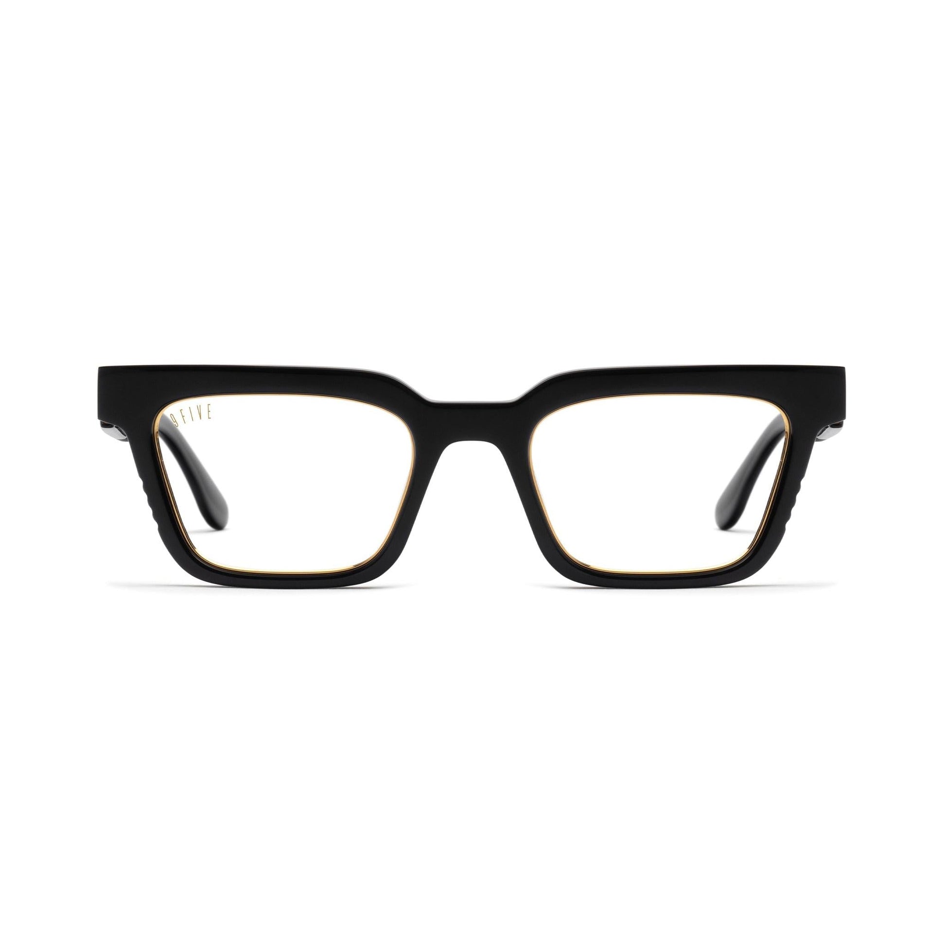 9FIVE EM4 Black & 24K Gold Clear Lens
