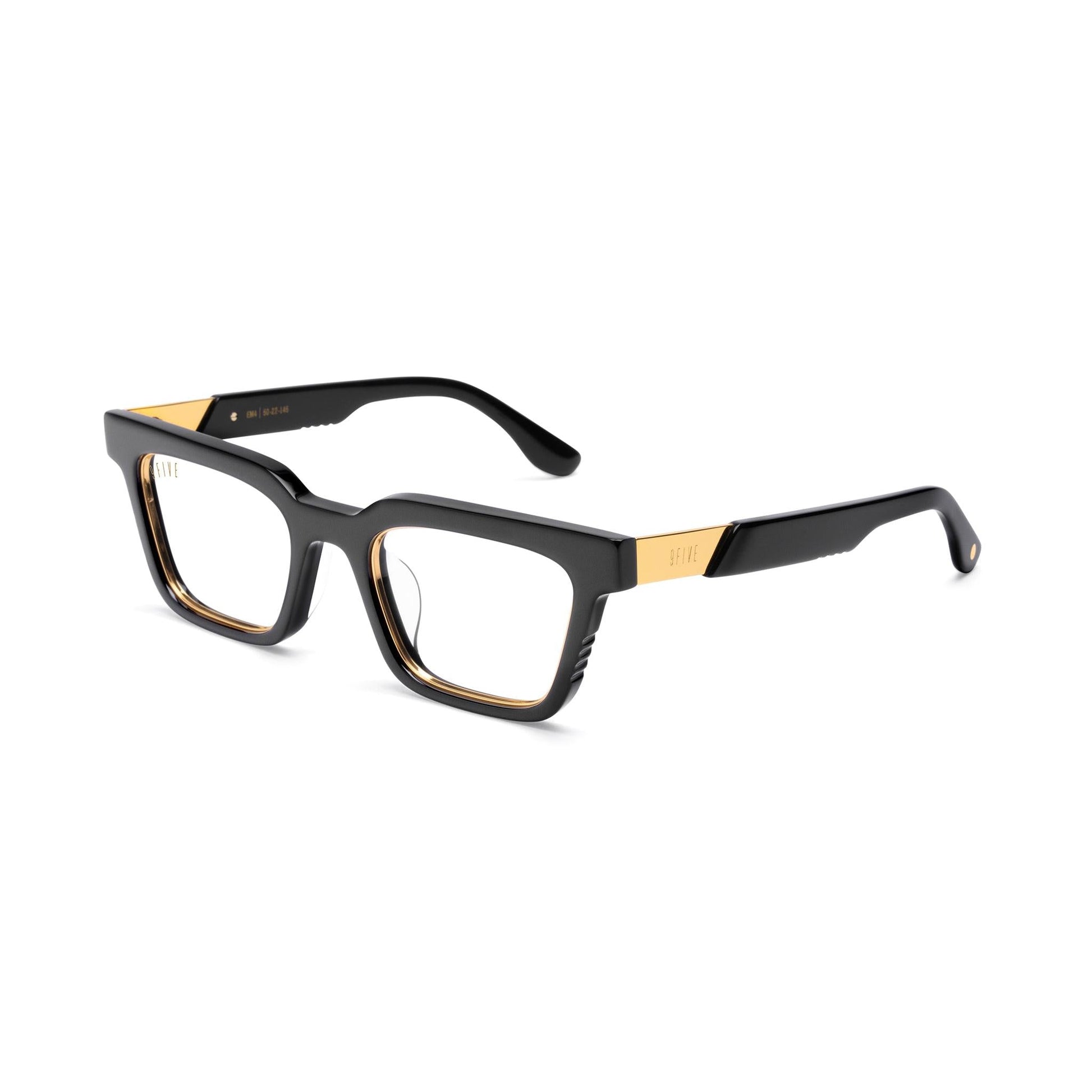 9FIVE EM4 Black & 24K Gold Clear Lens