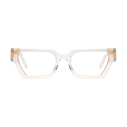 9FIVE Locks Crystal & 24K Gold Clear Lens Glasses