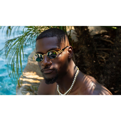 9FIVE Lotus Black & 24K Gold Sunglasses