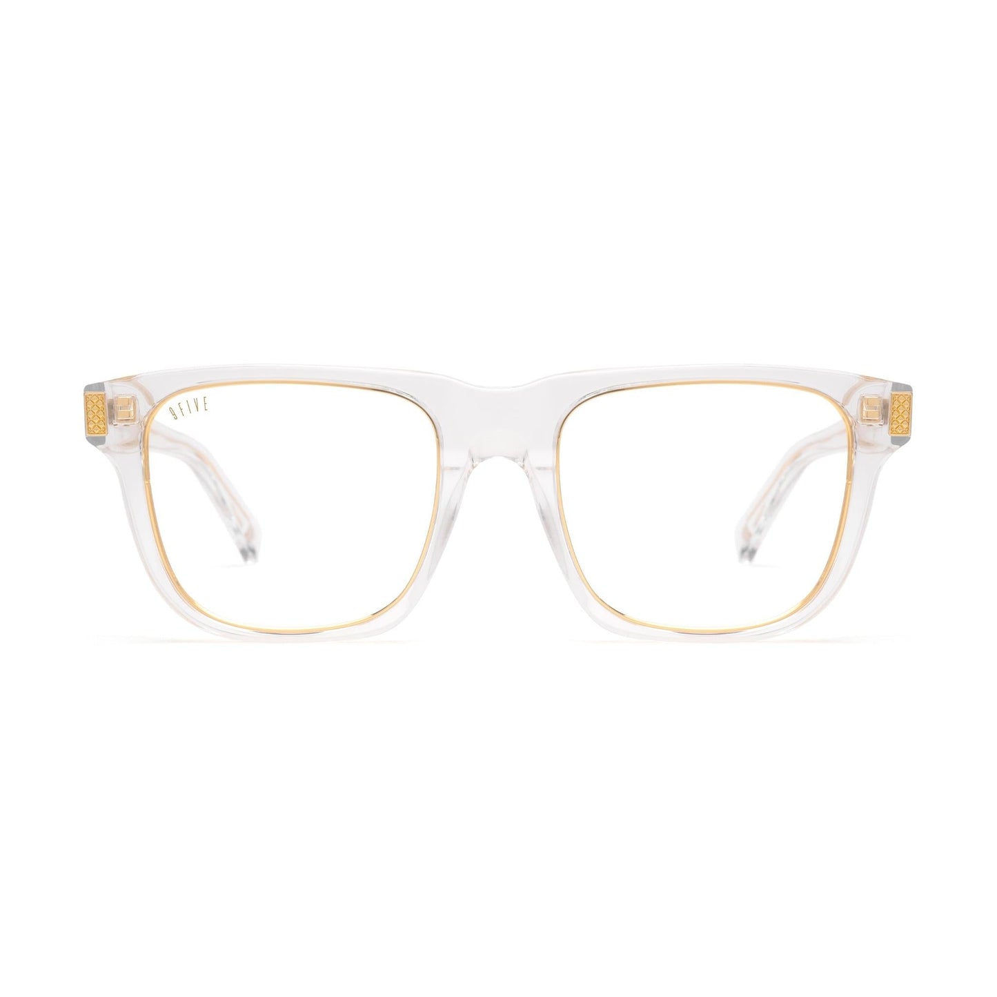 9FIVE Ocean Crystal & 24K Gold Clear Lens Glasses