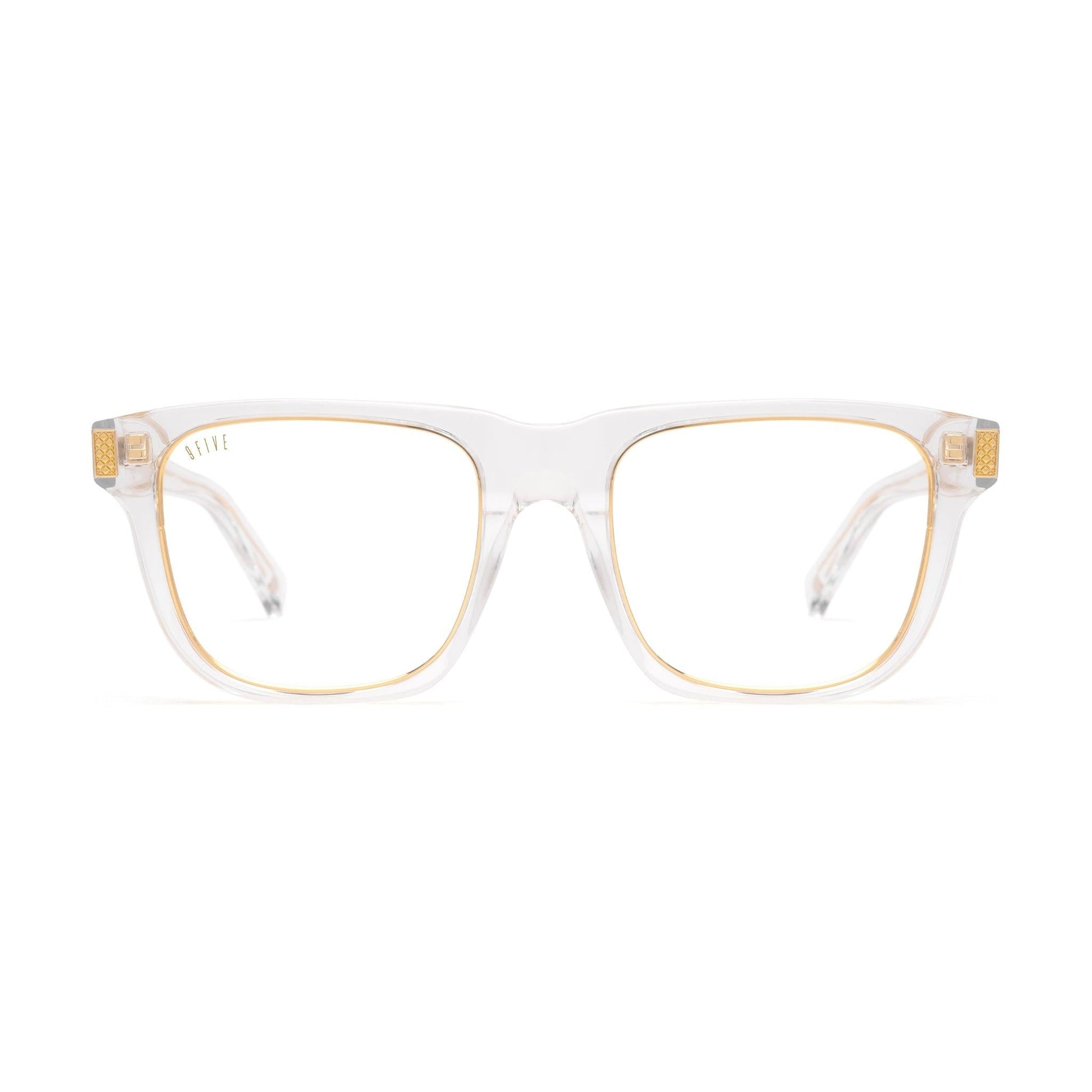 9FIVE Ocean Crystal & 24K Gold Clear Lens Glasses