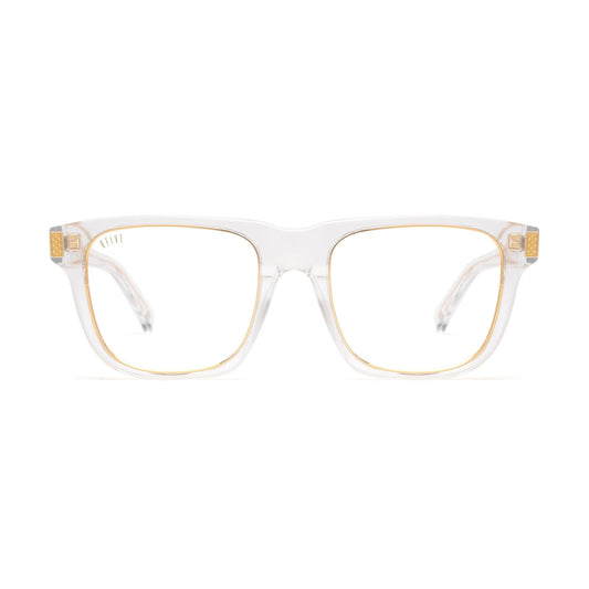 9FIVE Ocean Crystal & 24K Gold Clear Lens Glasses