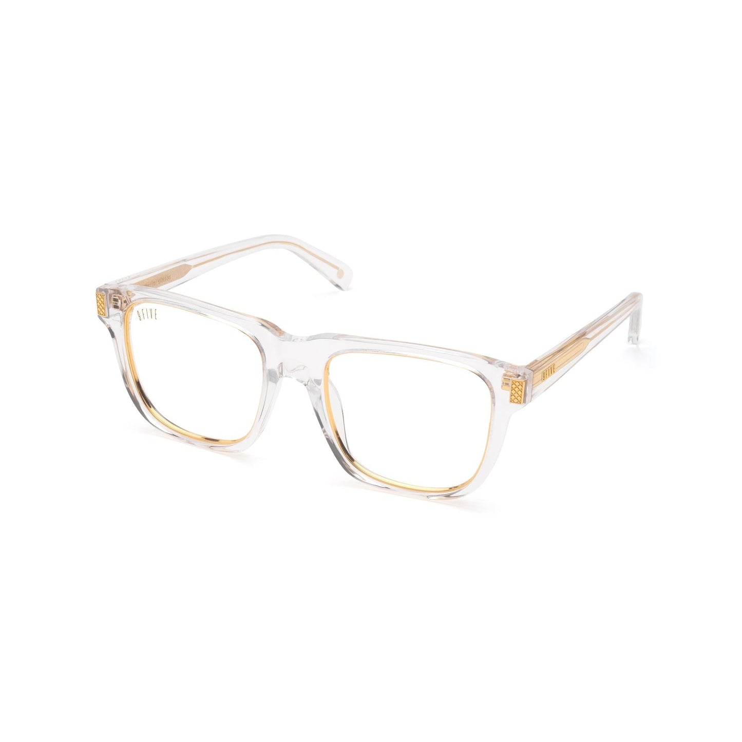 9FIVE Ocean Crystal & 24K Gold Clear Lens Glasses