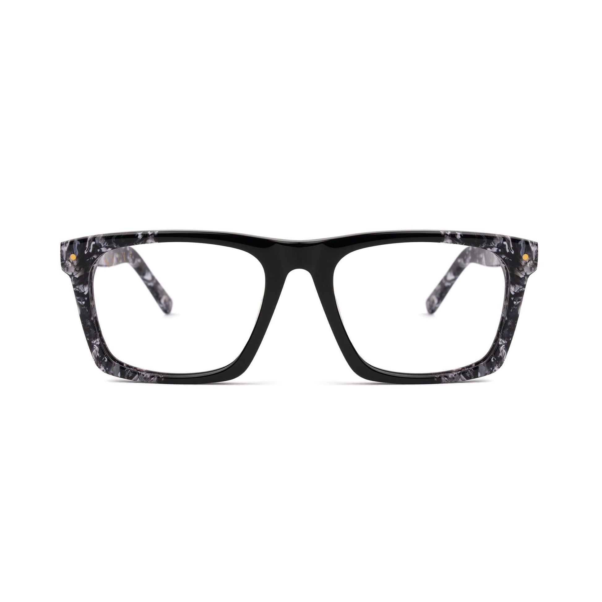 9FIVE One Black & White Onyx Clear Lens Glasses