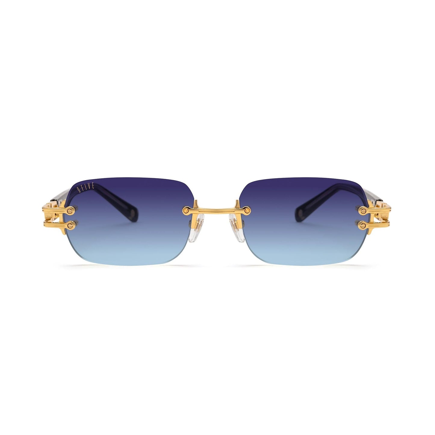 9FIVE Purity Black & 24K Gold - Midnight Blue Gradient Sunglasses