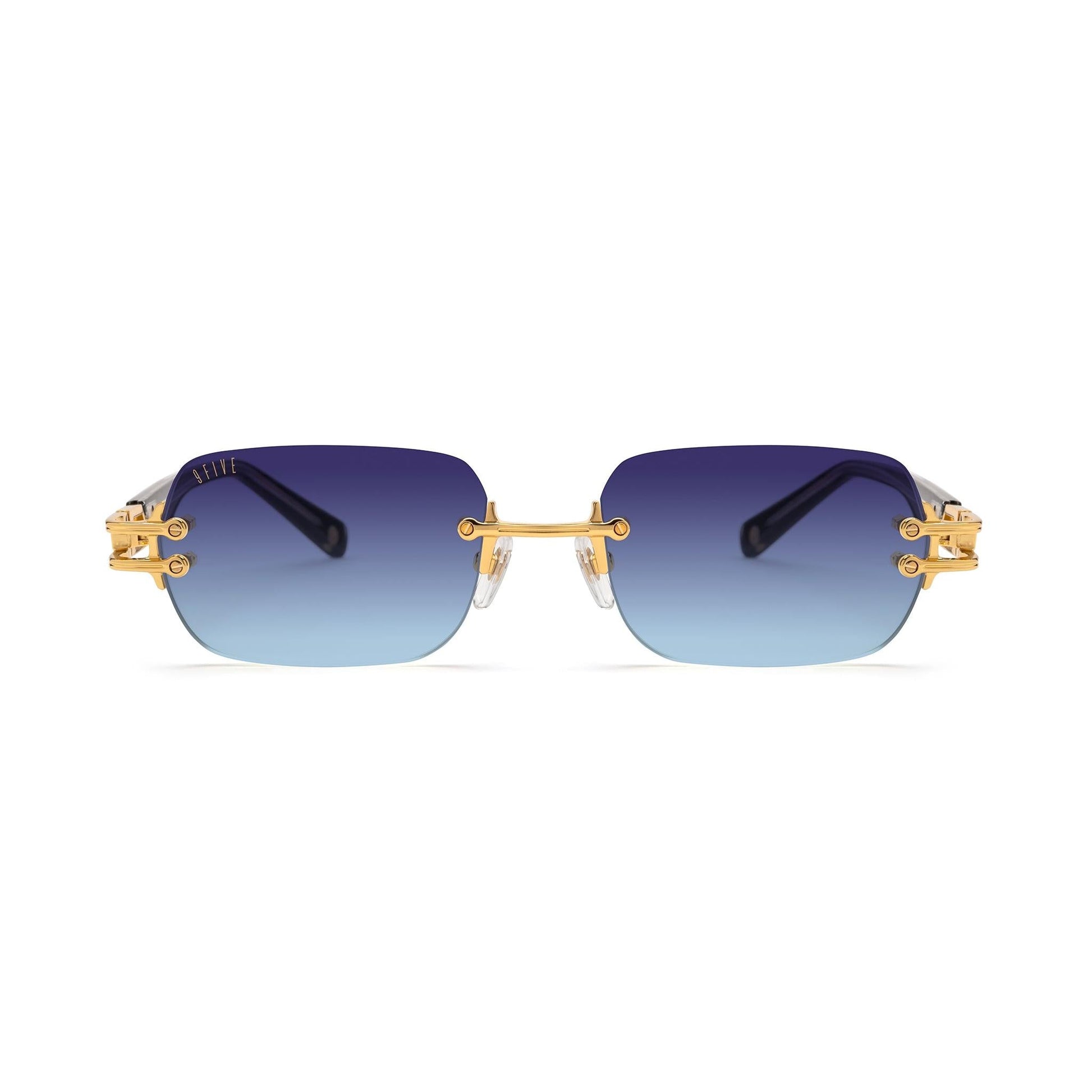 9FIVE Purity Black & 24K Gold - Midnight Blue Gradient Sunglasses