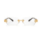 9FIVE Purity Black & 24K Gold Clear Lens Glasses