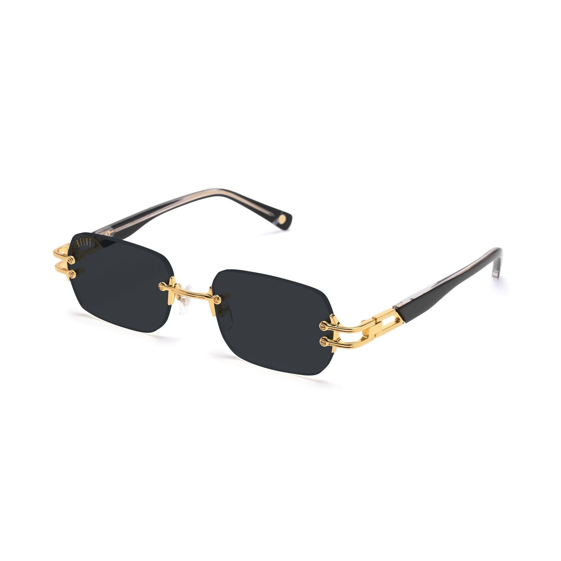 9FIVE Purity Black & 24K Gold Sunglasses