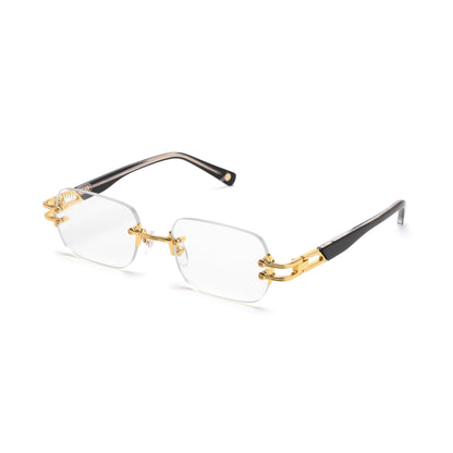 9FIVE Purity Black & 24K Gold Clear Lens Glasses