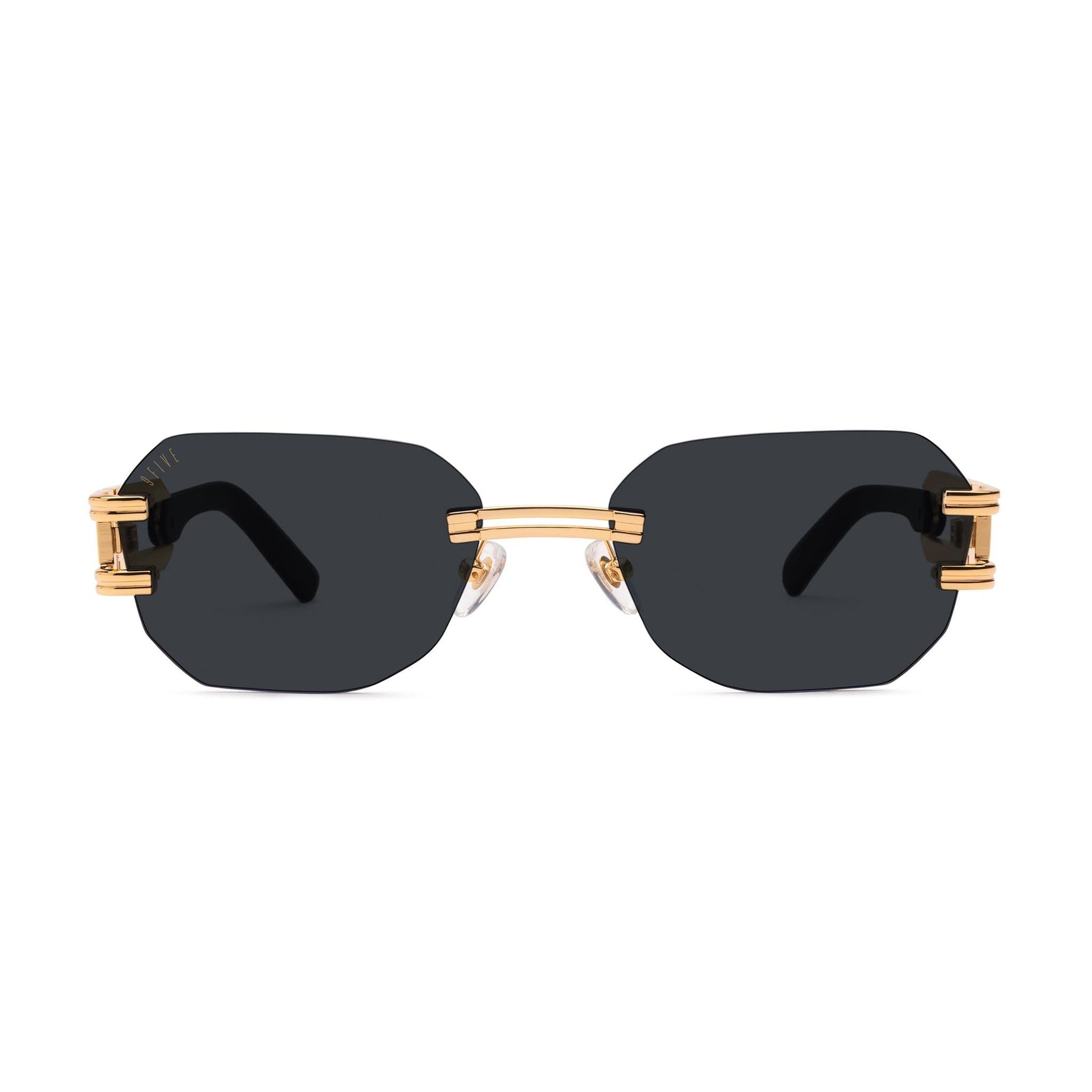 9FIVE Royals Lite Black & 24K Gold Sunglasses