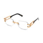 9FIVE Royals Lite Black & 24K Gold Clear Lens Glasses