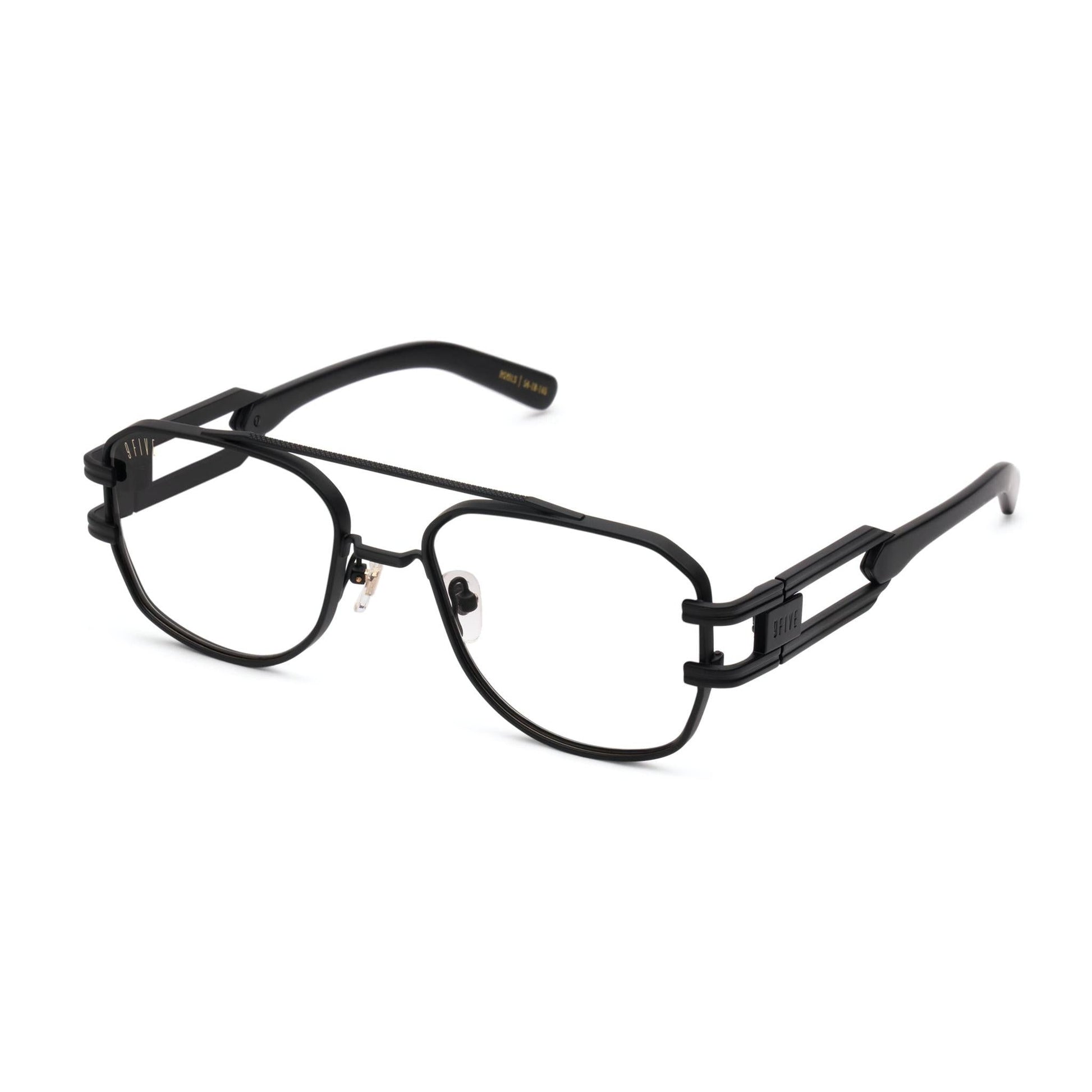 9FIVE Royals Matte Blackout Clear Lens Glasses