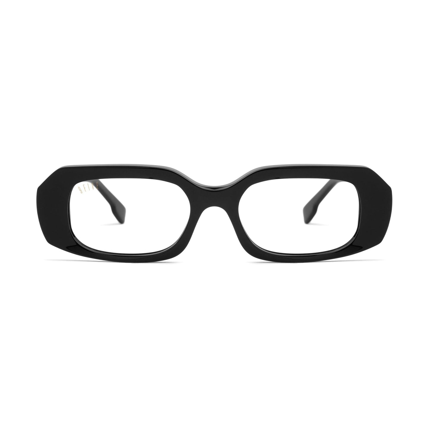 9FIVE Soma Black & 24K Gold Clear Lens Glasses