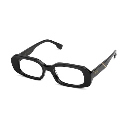 9FIVE Soma Black & 24K Gold Clear Lens Glasses