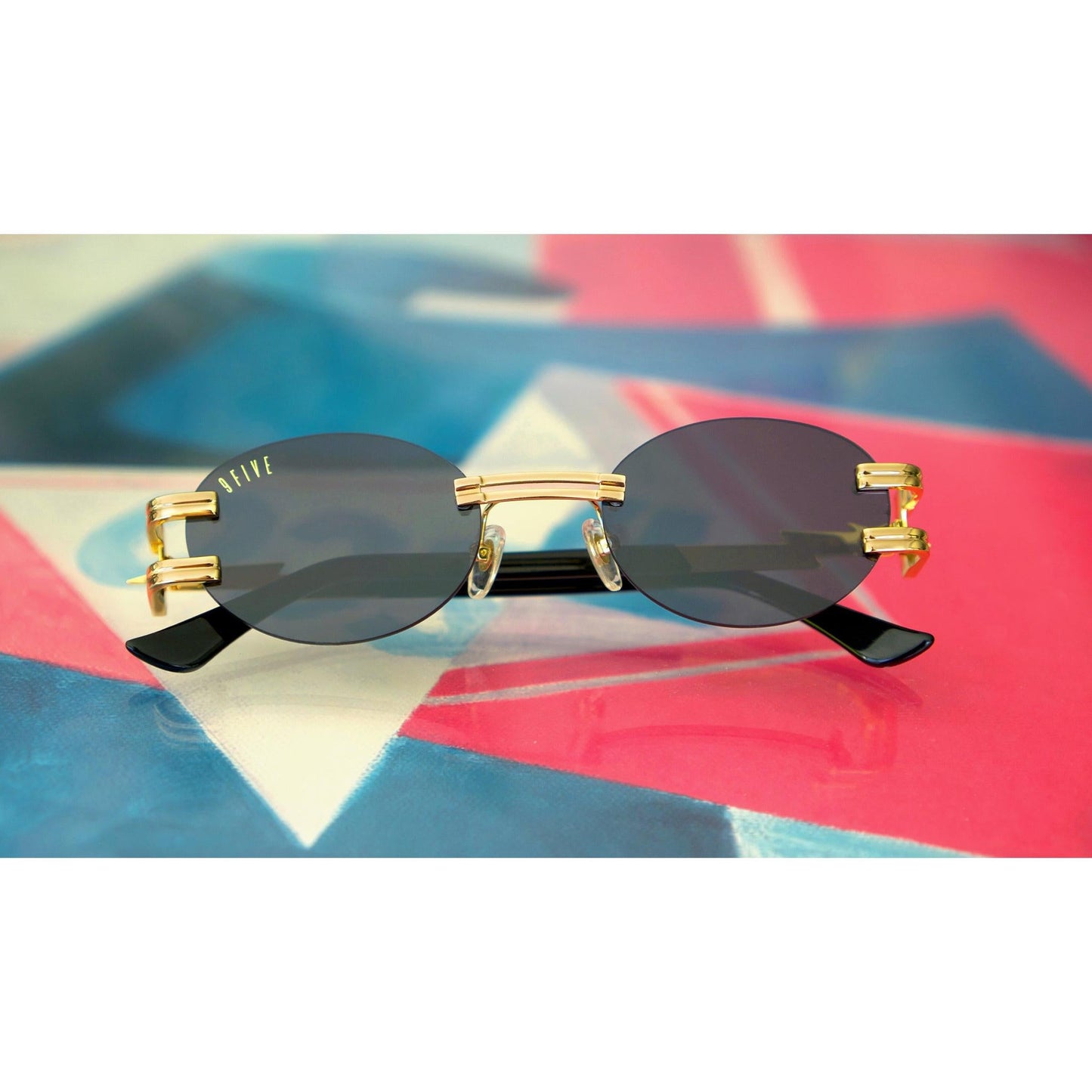 ⚡9FIVE St. James Bolt⚡ Lite Black & 24k Gold Sunglasses
