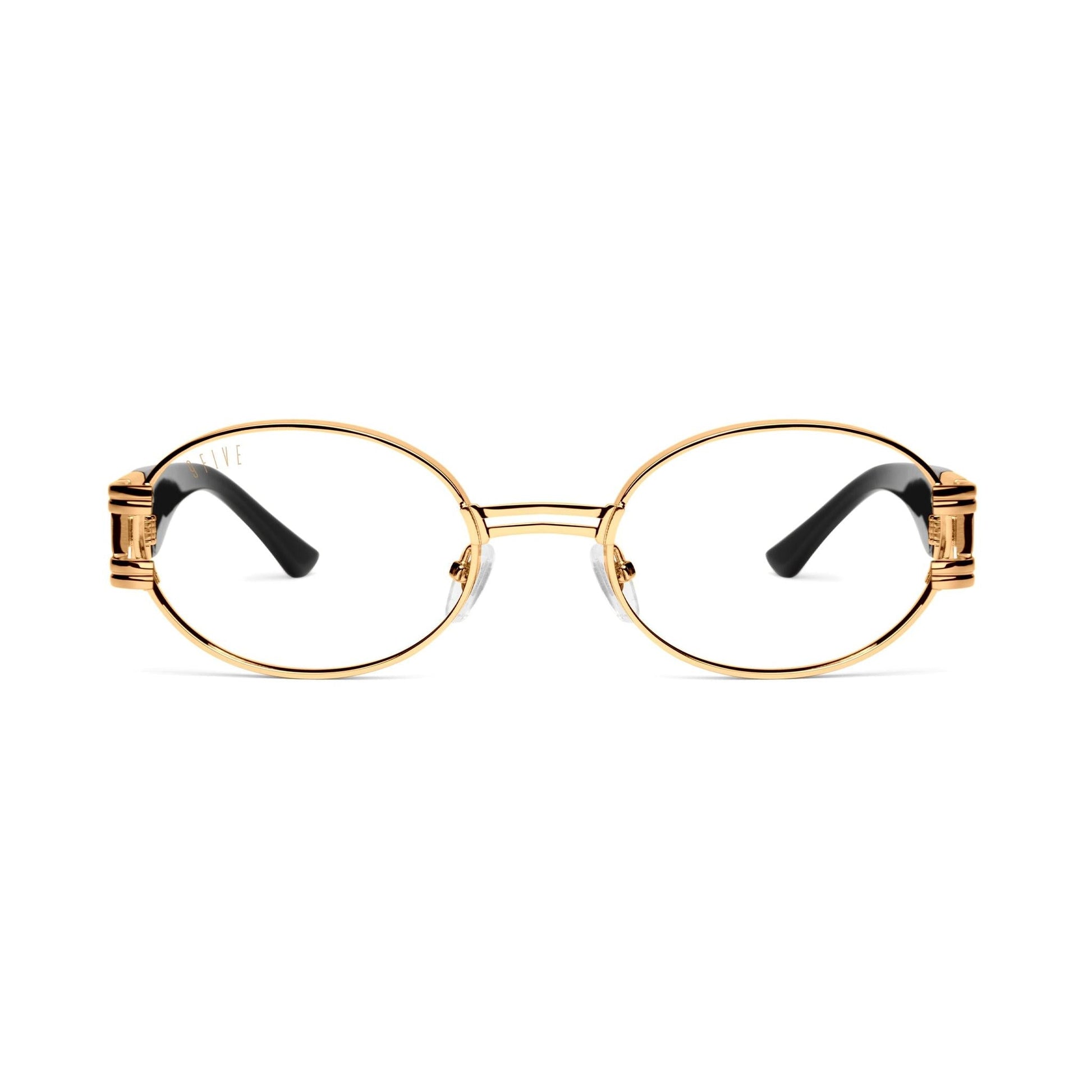 9FIVE St. James Black & 24k Gold Clear Lens Glasses9FIVE St. James Black & 24k Gold Clear Lens Glasses