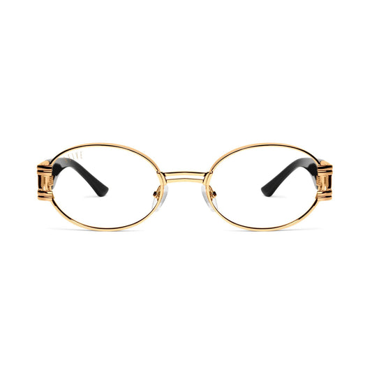 9FIVE St. James Black & 24k Gold Clear Lens Glasses9FIVE St. James Black & 24k Gold Clear Lens Glasses