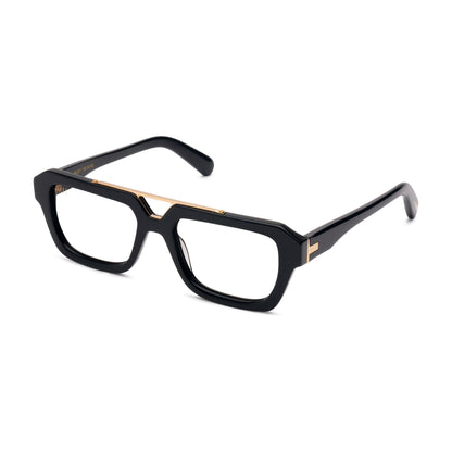 9FIVE Valley Black & 24K Gold Clear Lens Glasses