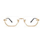 Gold-framed eyeglasses on a white background