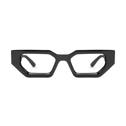 9FIVE Vincent Black & 24K Gold - Clear Lens Glasses