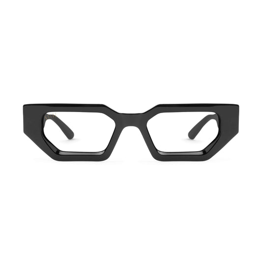 9FIVE Vincent Black & 24K Gold - Clear Lens Glasses