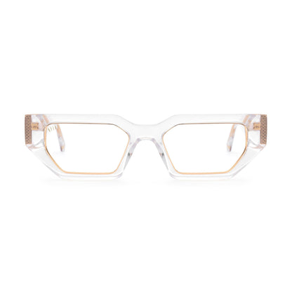 9FIVE Vincent Crystal & 24K Gold - Clear Lens Glasses