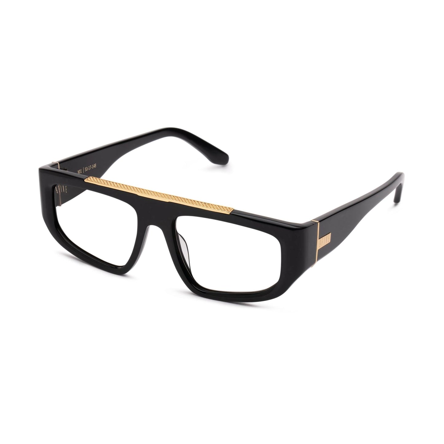 9FIVE X01 Black & 24K Gold Clear Lens
